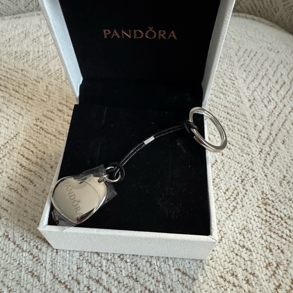 Pandora Silver Heart Charm Keychain